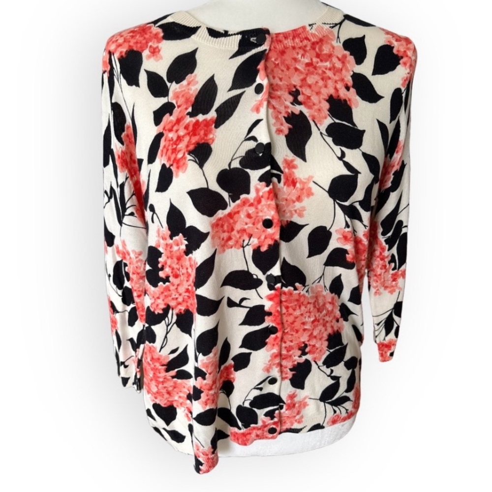 Talbots Lightweight 3/4 Sleeve Floral Cardigan Size XLP